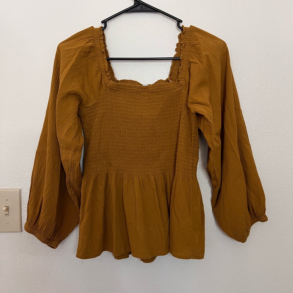Madewell Lucie Smocked Peplum